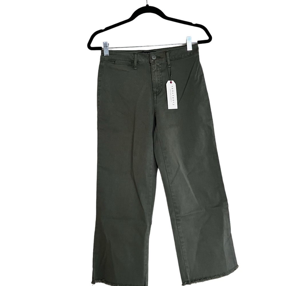 NWT Sanctuary Wide Leg Raw Hem Crop Pants Women's Size 24 - Picture 6 of 9